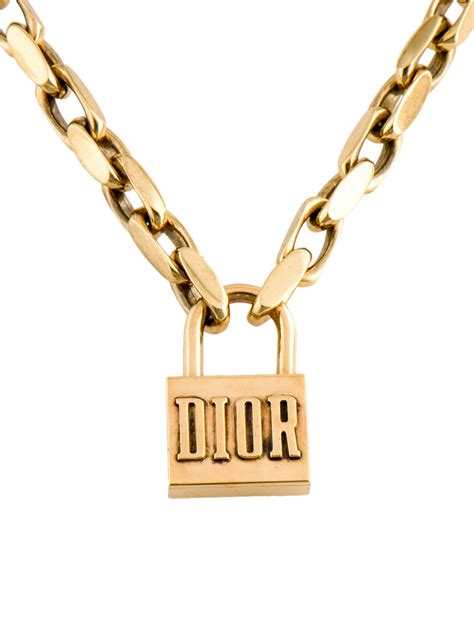 dior lock necklace|christian dior locket necklace.